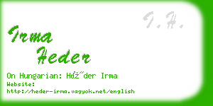 irma heder business card